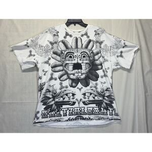 Aztec All Over Print Shirt Yazbek Tag Size 2XL